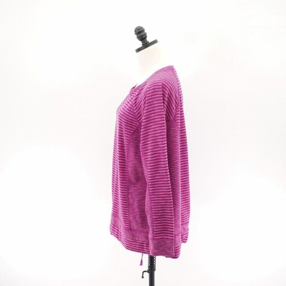 Talbots Purple Striped Large Scoop Neck Knit Lightweight Pullover Sweater - Picture 6 of 9